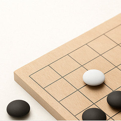 Go Board with black & white stones