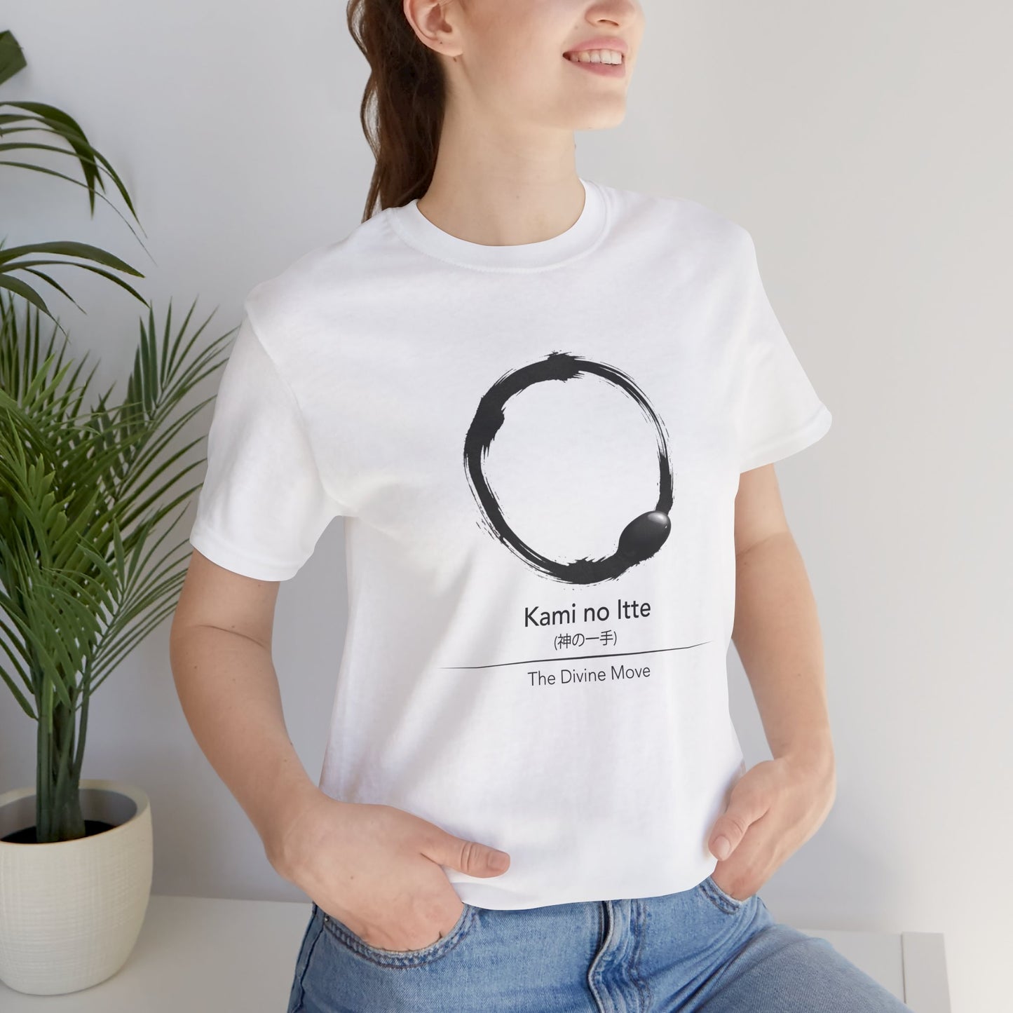 Go T Shirt Enso Zen T Shirt - The Divine Move (Kami no Itte) | Minimal Baduk Weiqi Strategy Shirt