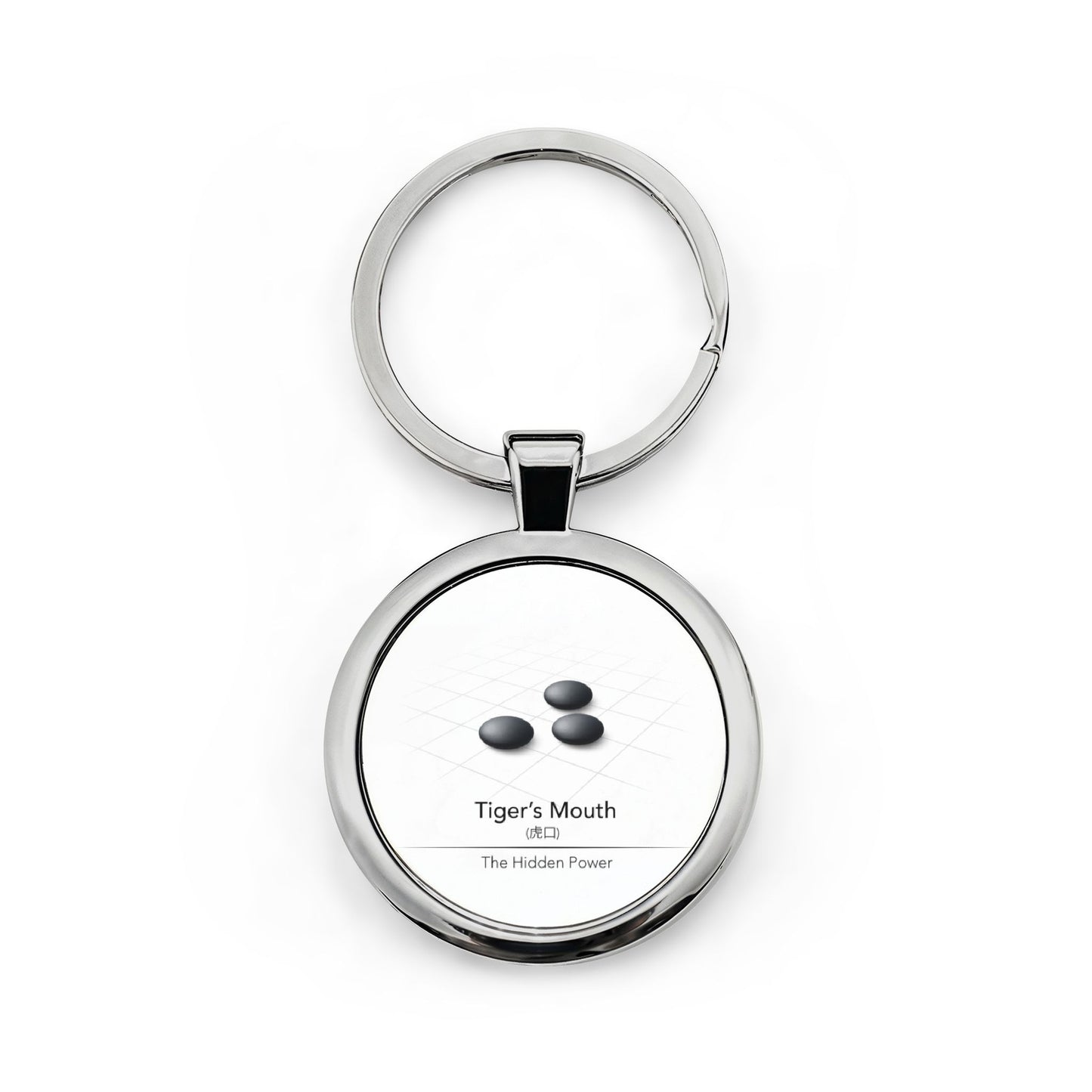 Tiger’s Mouth Keychain – Hidden Power – Minimalist Go Strategy Gift – Stainless Steel