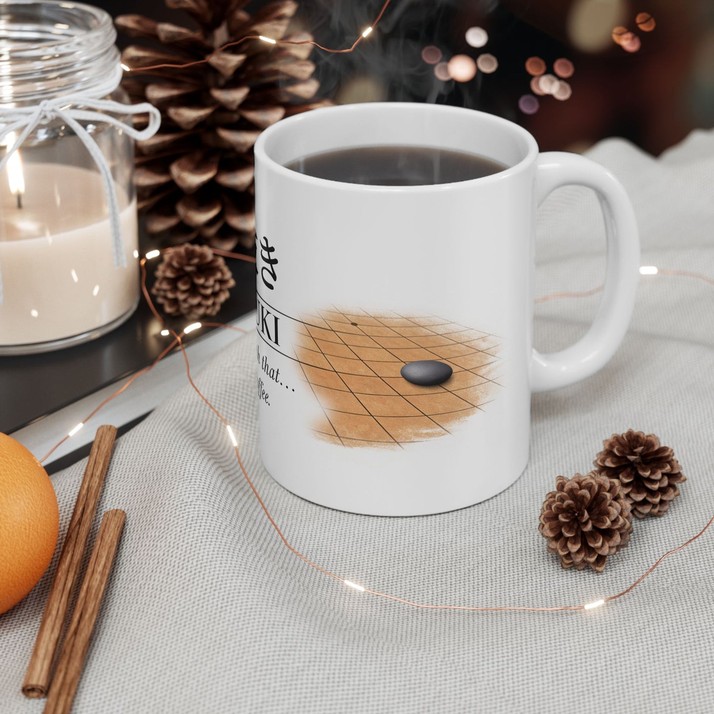 Tenuki Go Mug – “I’ll deal with that… after coffee” – Japanese Strategy Cup, Minimalist Zen Gift, Go Player Mug (11oz, 15oz)